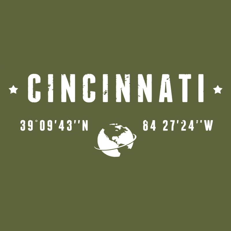 Cincinnati Ohio Coordinates Gps Globe White