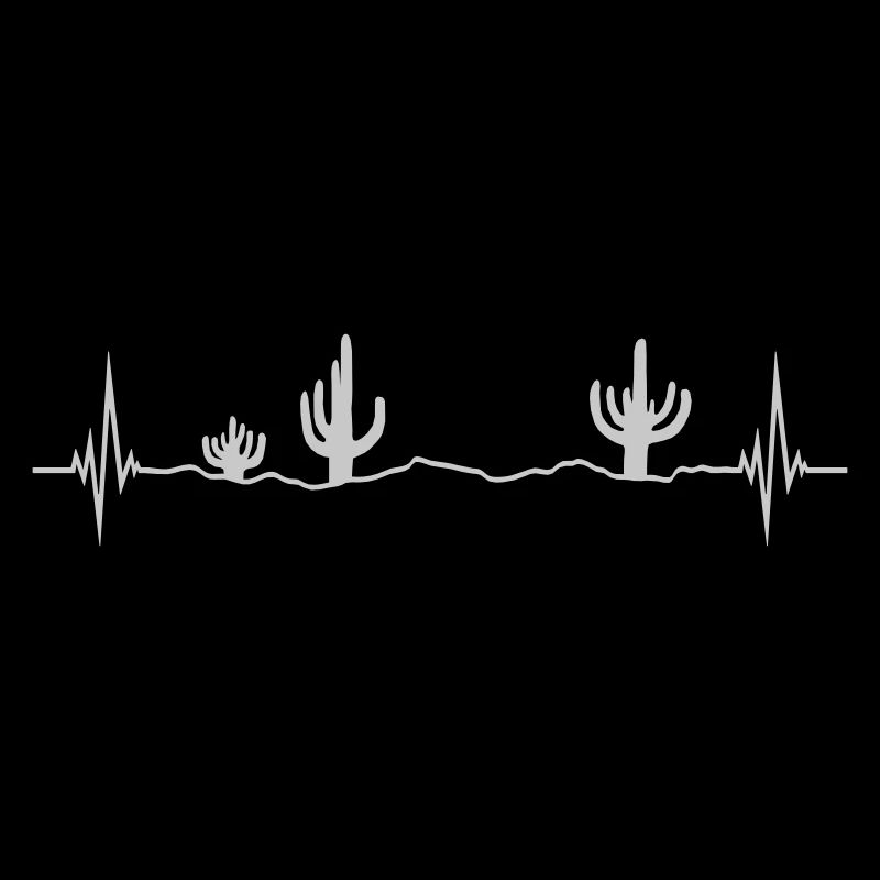 Heartbeat Desert Landscape Silhouette