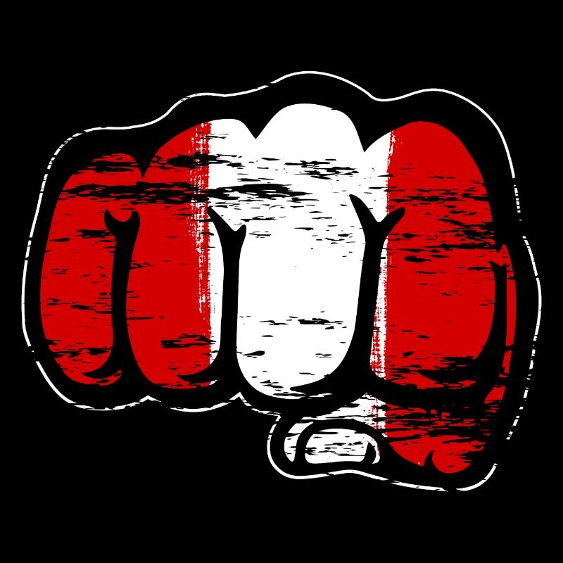 Peru Flagge Faust Hand used