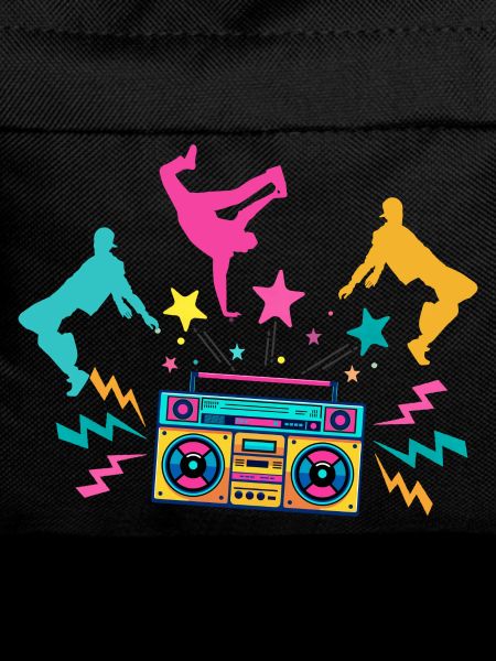 Boombox Neon Dancing Silhouettes