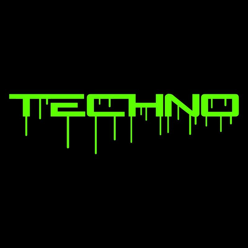 Techno Green Graffiti Spray Drop Music Saying
