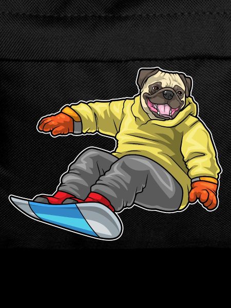 Pug Snowboarder Snowboard