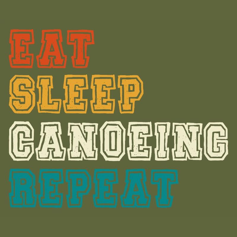 Manger dormir canoë répéter Bloc de couleur