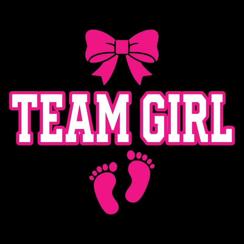 Team Girl Bow Footprints Design