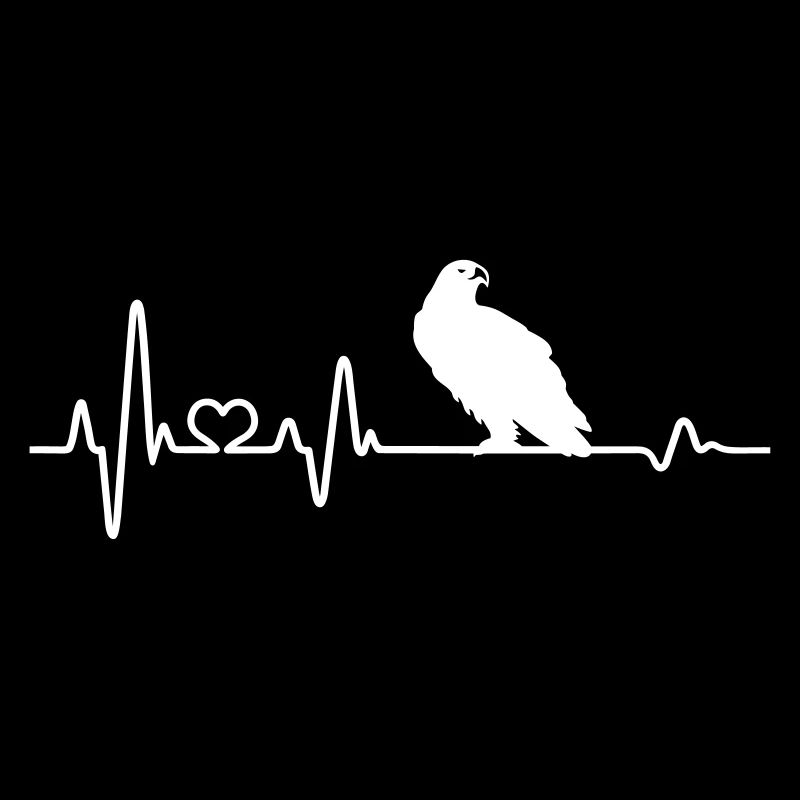 Heartbeat eagle bird of prey ECG pulse beat