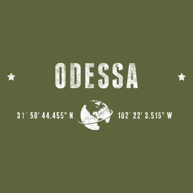 Odessa Stylized Geographic Coordinates