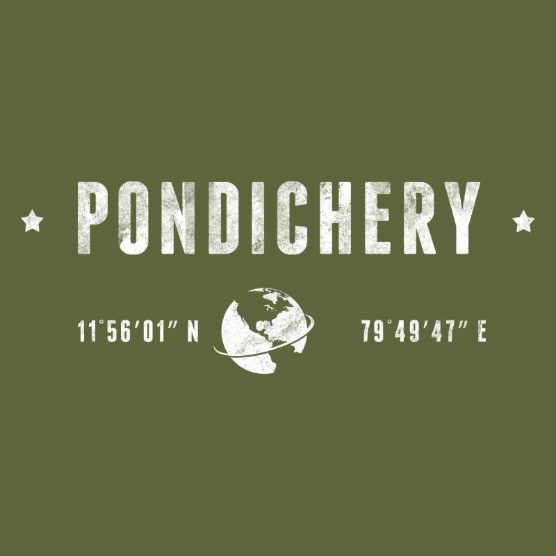 PONDICHERRY Stylized geographical coordinates