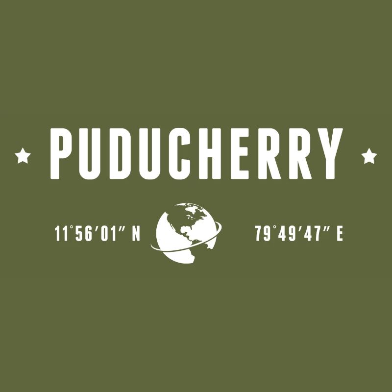PUDUCHERRY Stylized Geographical Coordinates