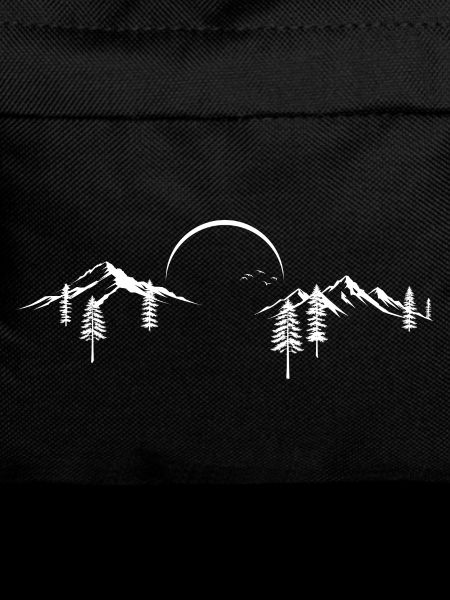 Moonlit Mountain Forest Silhouette