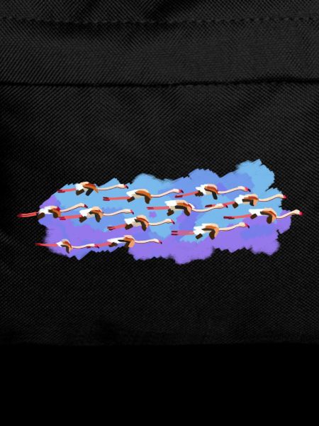 Flamingos on the road
