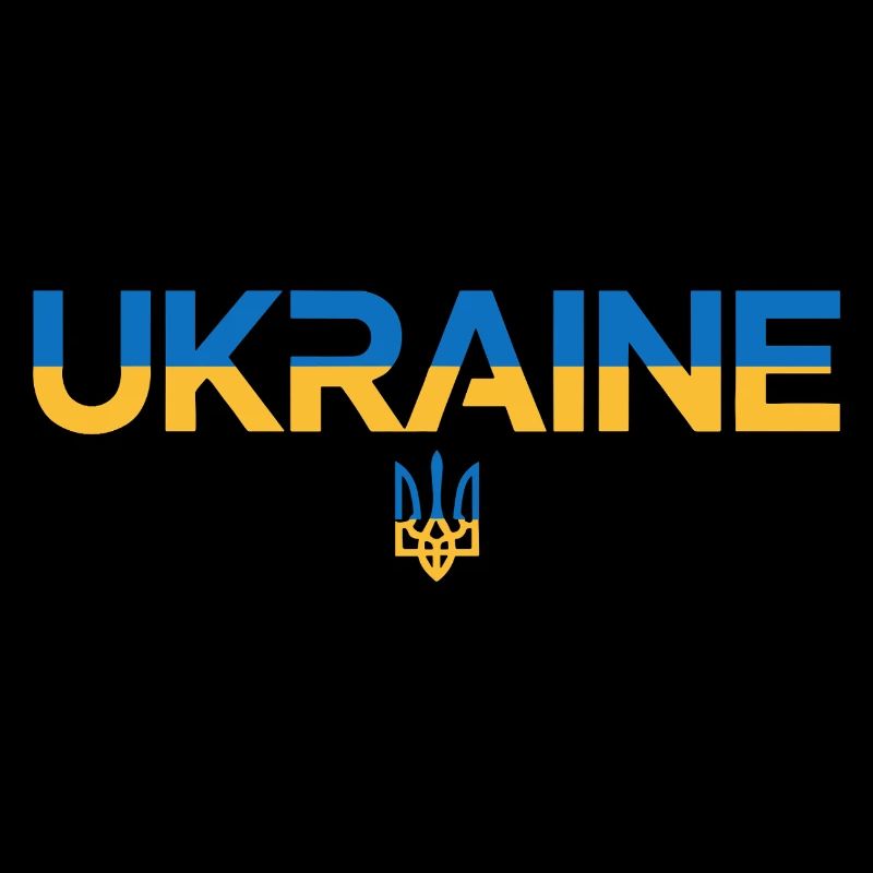 Ukraine Flag Trident Emblem Art