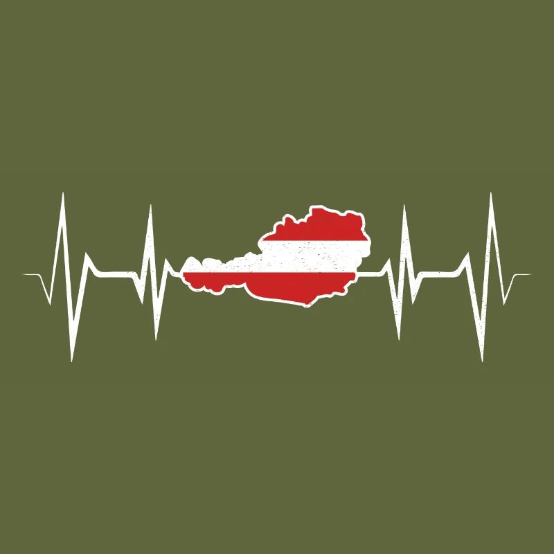 Austria EKG heartbeat Austrian gift