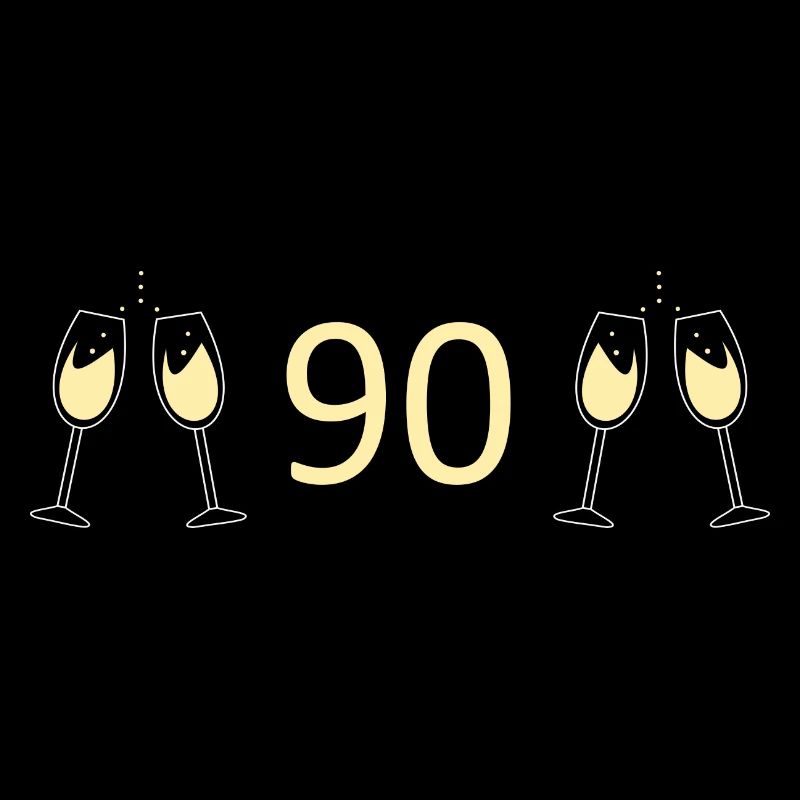 90th Birthday 90th Anniversary 90 Number 90 white