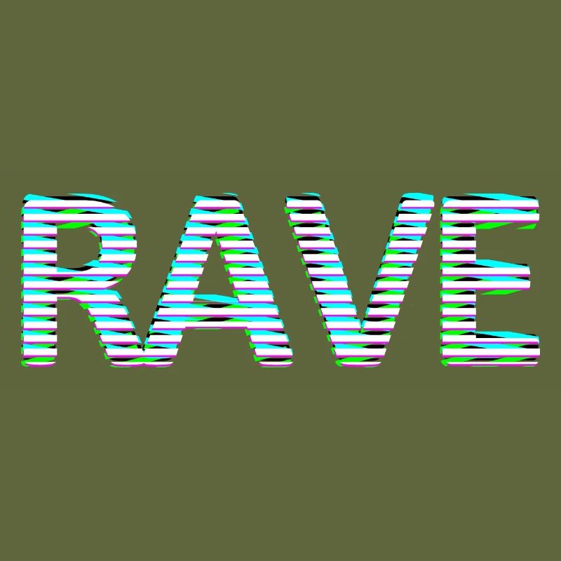 Lettrage ravé Tripping Techno LSD MNML néon blanc