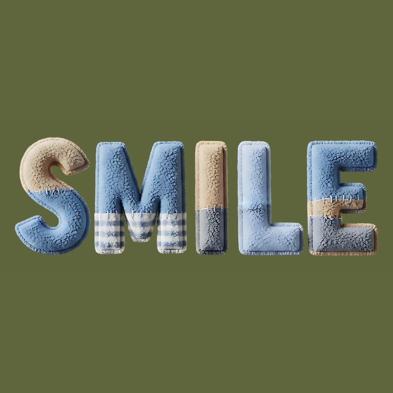 Smile Patchwork Trend Lettering Stil Handmade