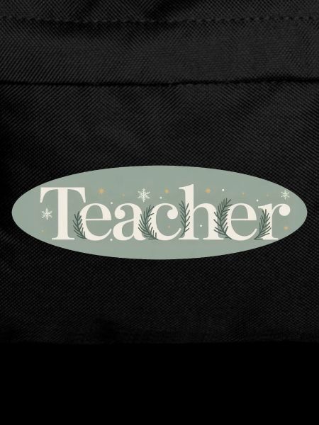 Winter Teacher Lettering Fir Branches