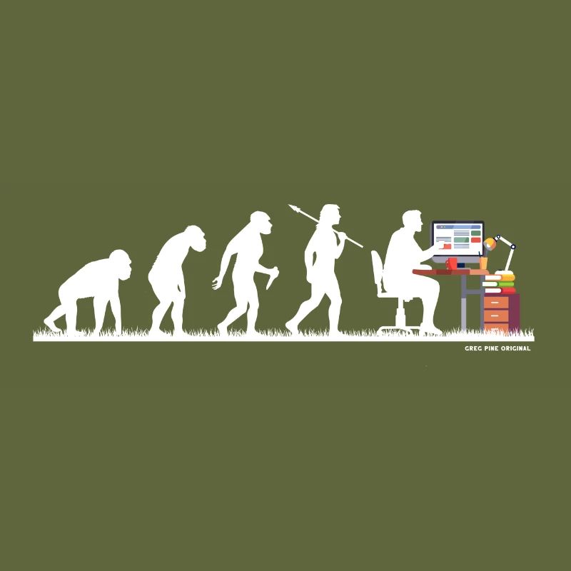 Evolution Nerd Geek Hacker Coder Programmer