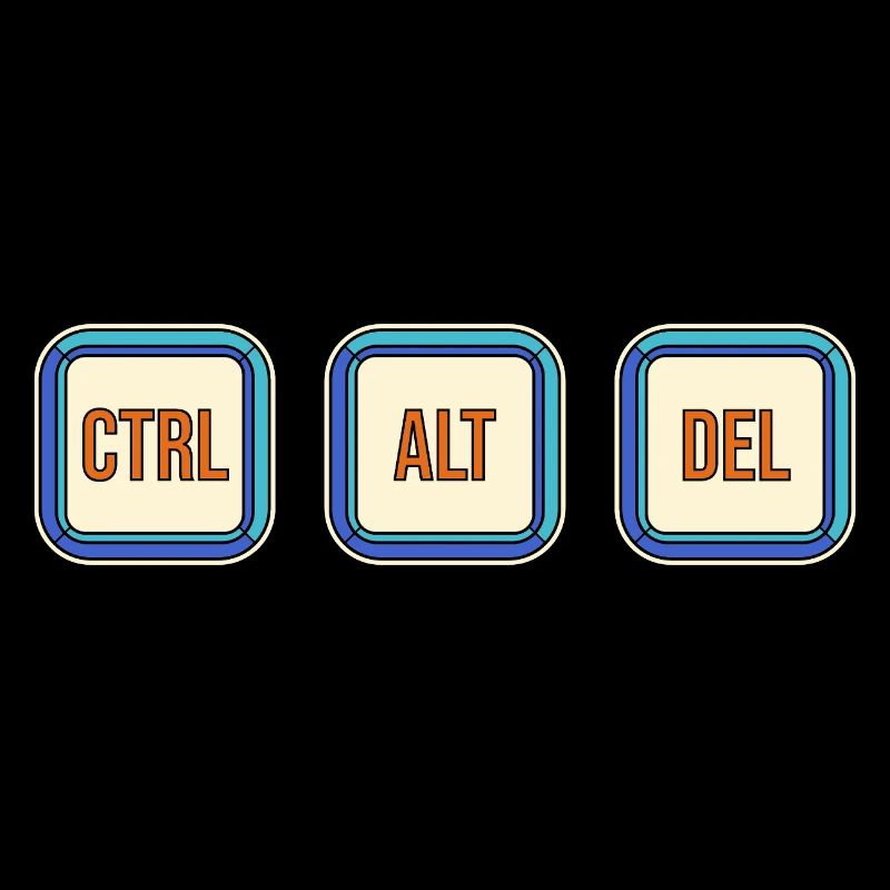 Touches de clavier rétro CTRL ALT DEL