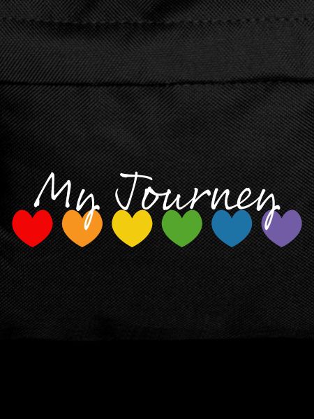Rainbow heart my journey white