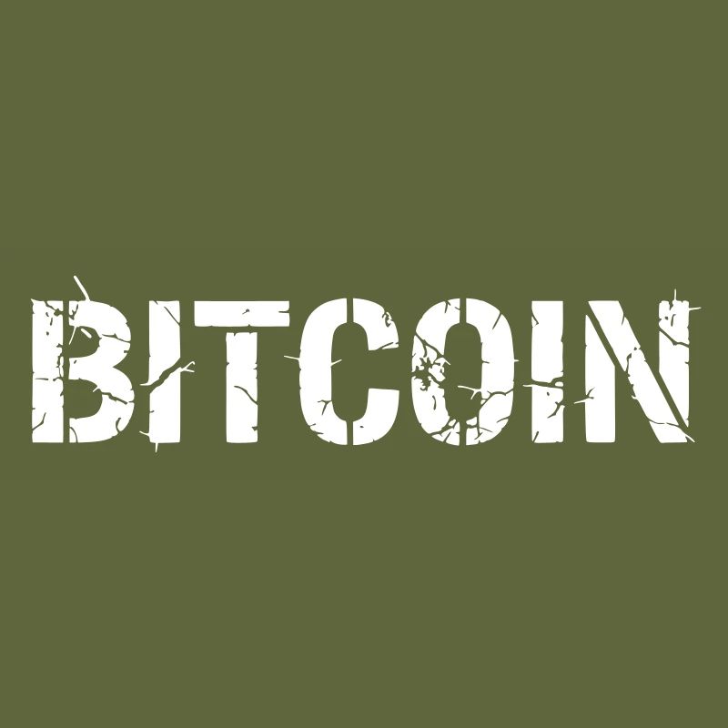 Bitcoin Text Lettering Grunge Vector