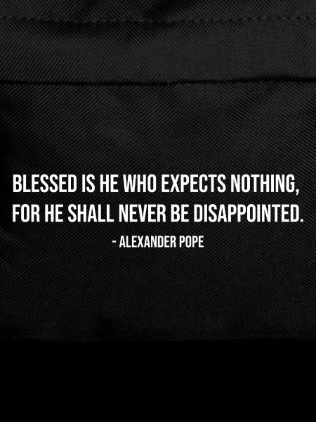 Alexander Pope quote on expectations