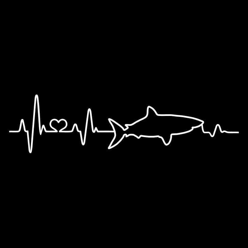 Heartbeat Shark Shark ECG Pulse Shark Fin
