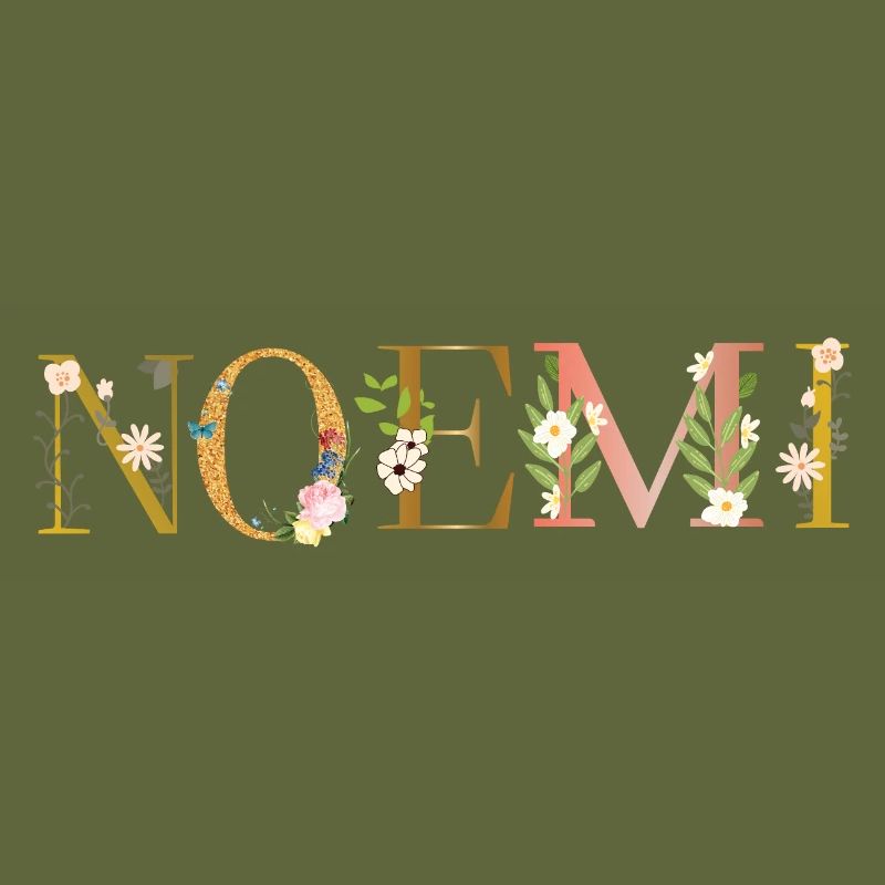 Le nom NOEMI décoré de fleurs
