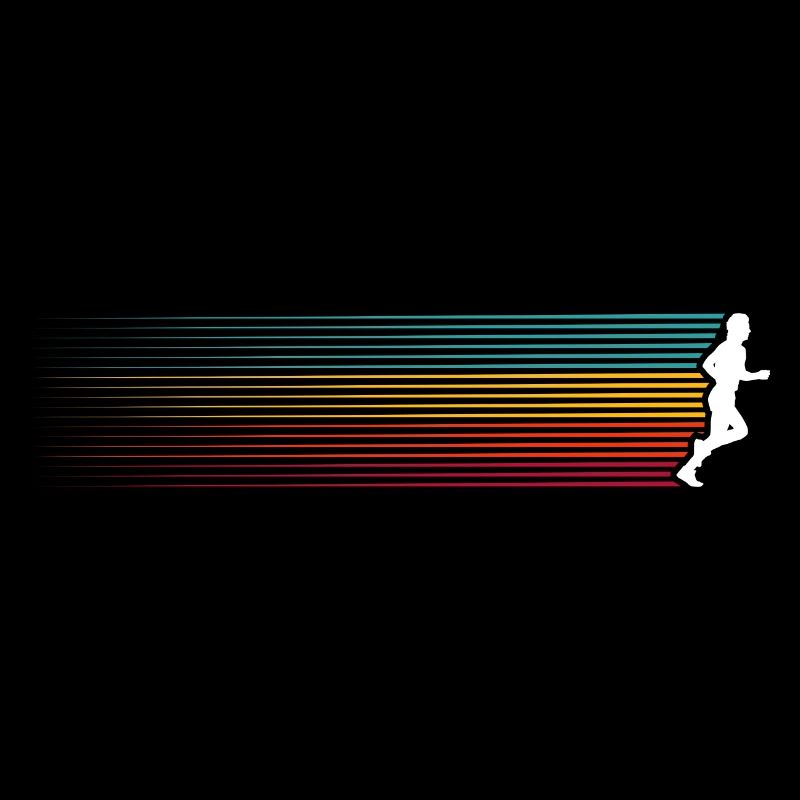 Rainbow Stripes Run Silhouette