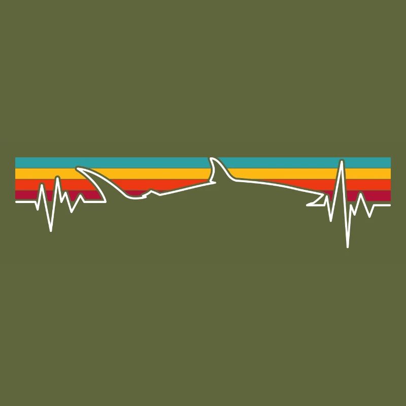 Retro Sonnenuntergang Wolf Pulse