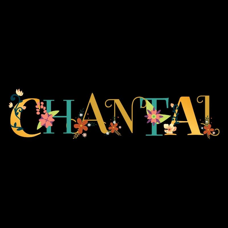 CHANTAL Nom Art avec fleurs brodées