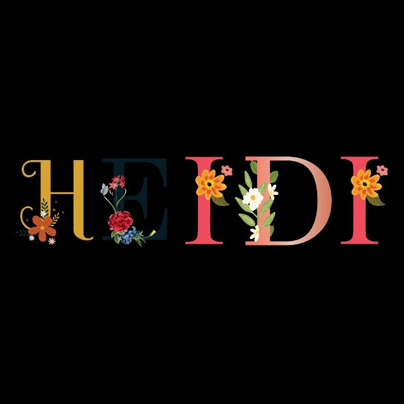 HEIDI Name mit Blumen geschmückt