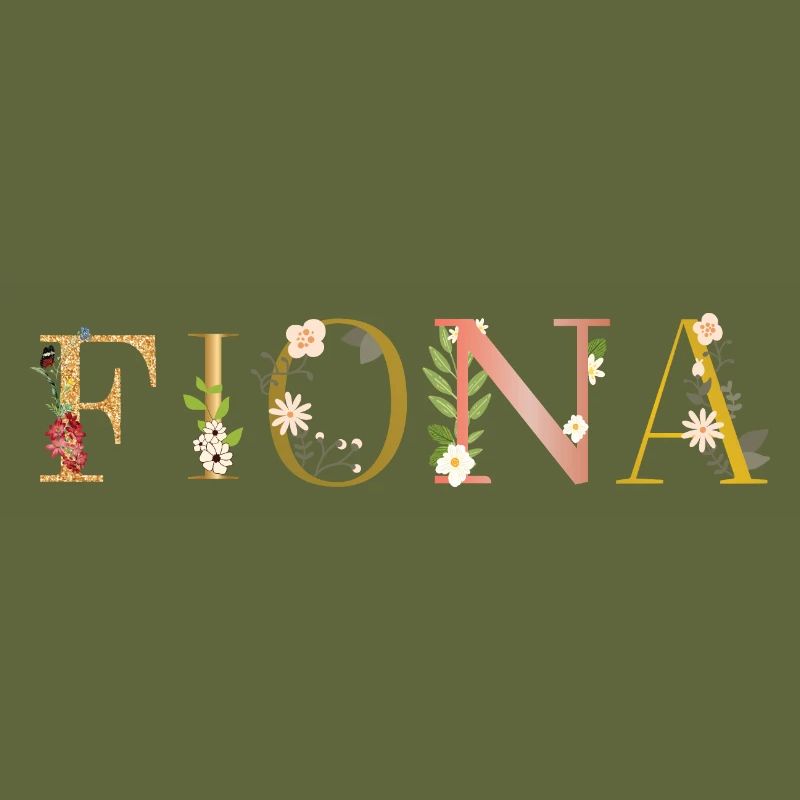 FIONA name decorated with flowers