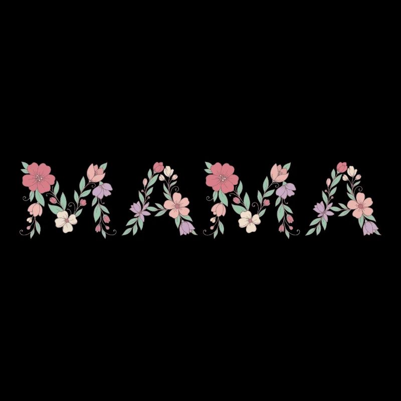 Mama Blumen Floral Schrift Beste Mutter Muttertag