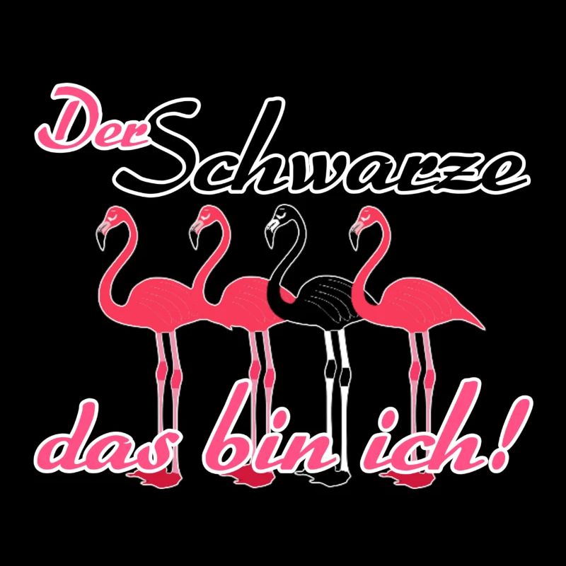 Schwarzer Flamingo, Fun, Tiere, Sprüche, Geschenk