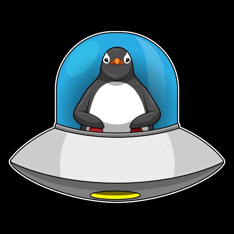 Penguin Spaceship Space