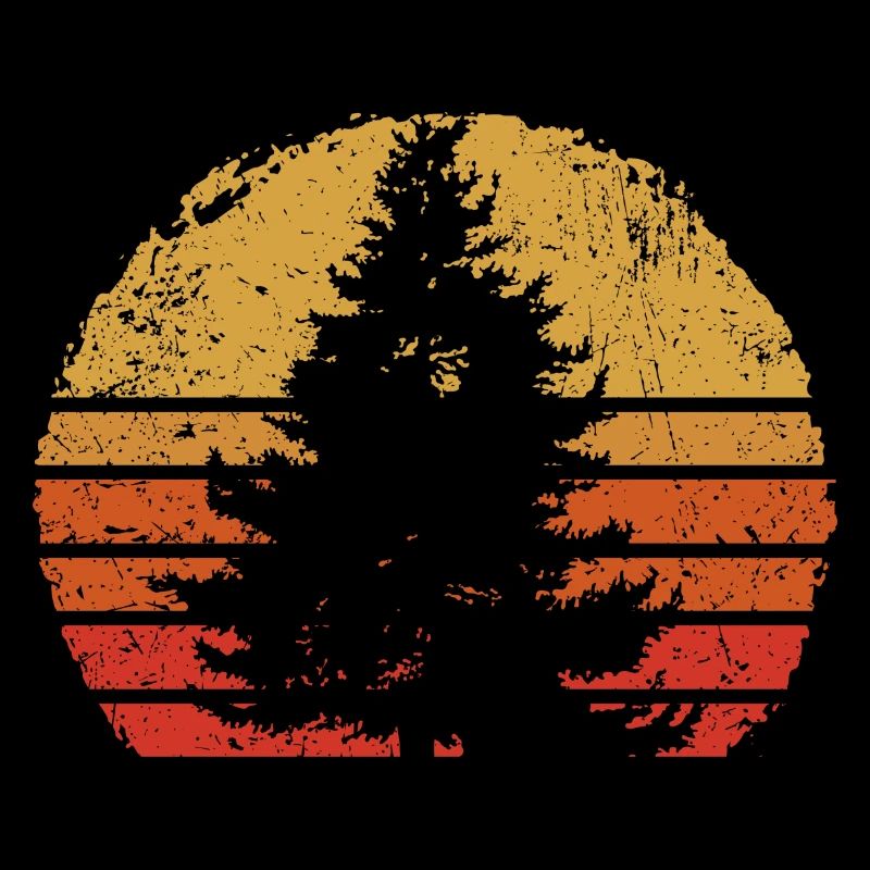 Sunset Pine Silhouette