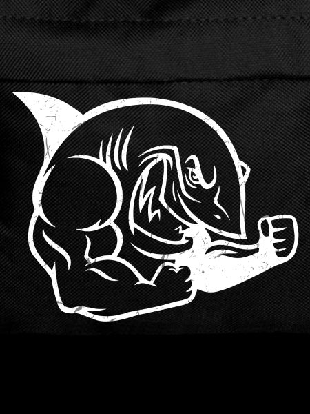 Muscular Shark Bodybuilder Workout Silhouette