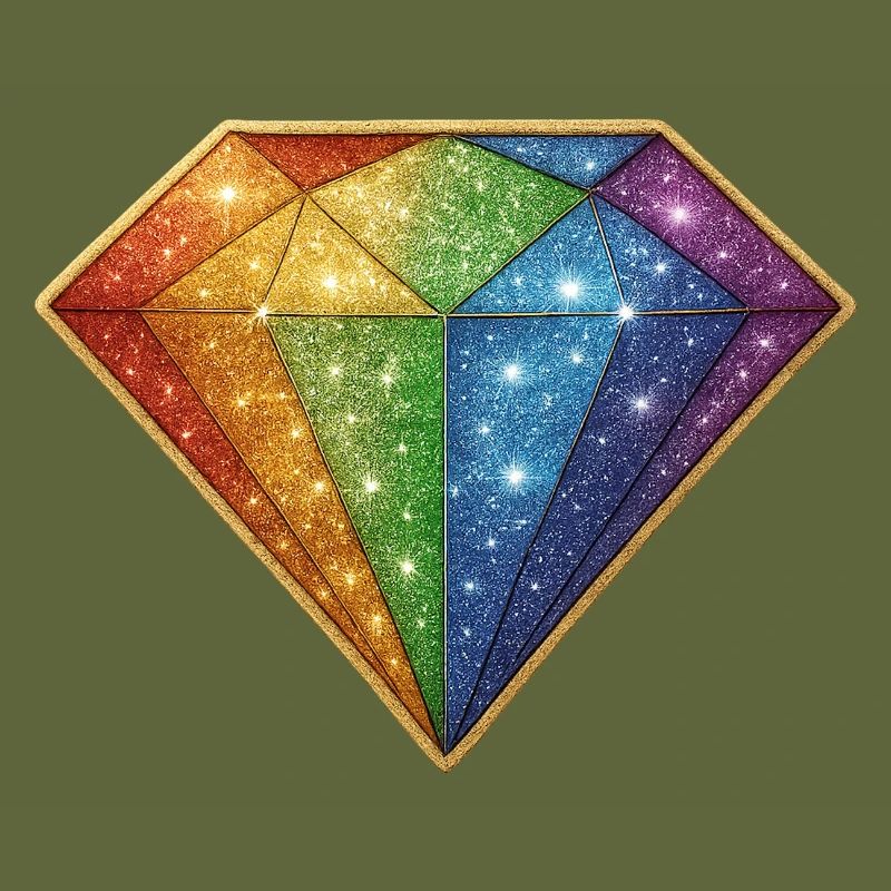 Regenbogen Glitzer-Diamant
