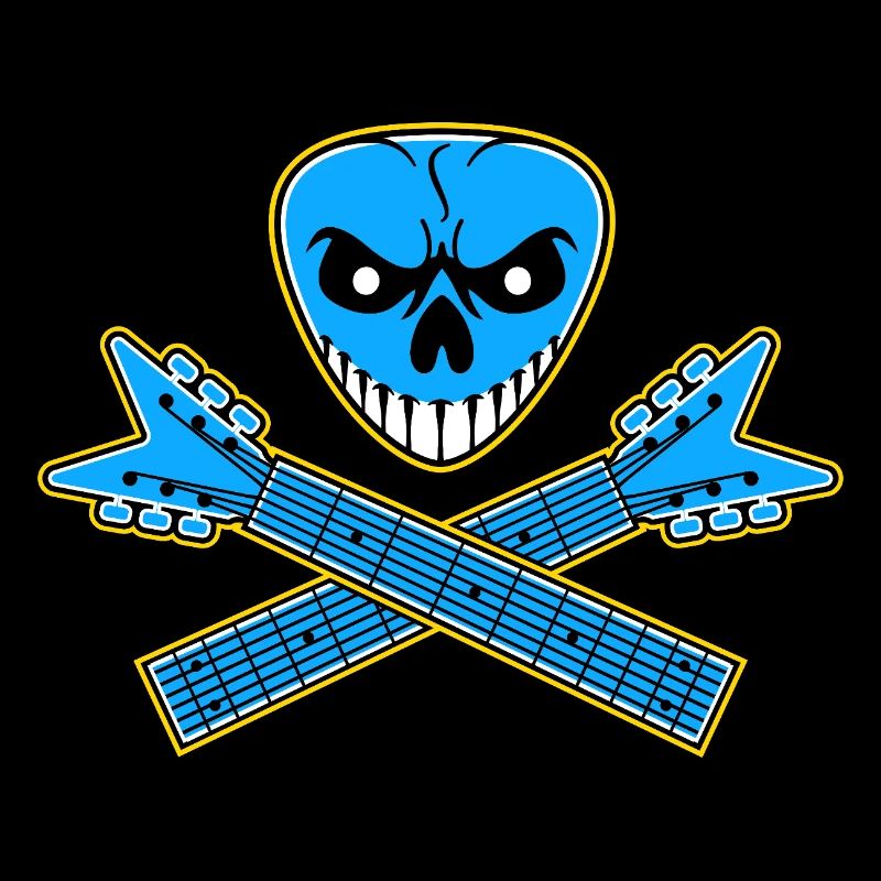 Guitar Pick Skull & Crossed Guitars