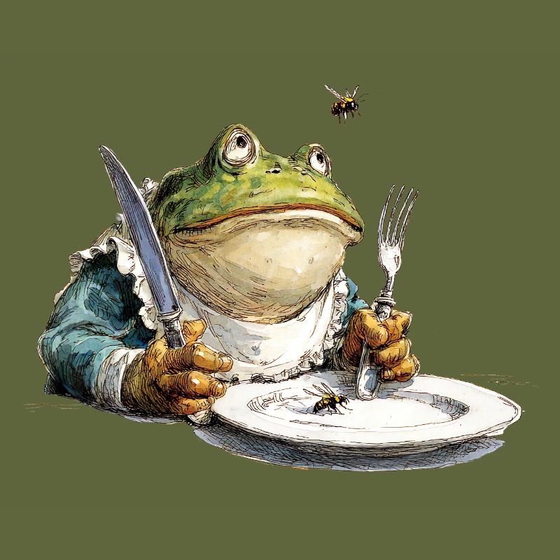 Kitchen frog with plate