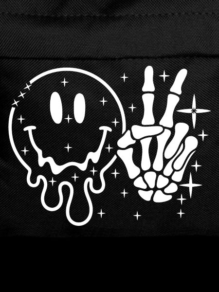 Smiley Skull Peace Hand