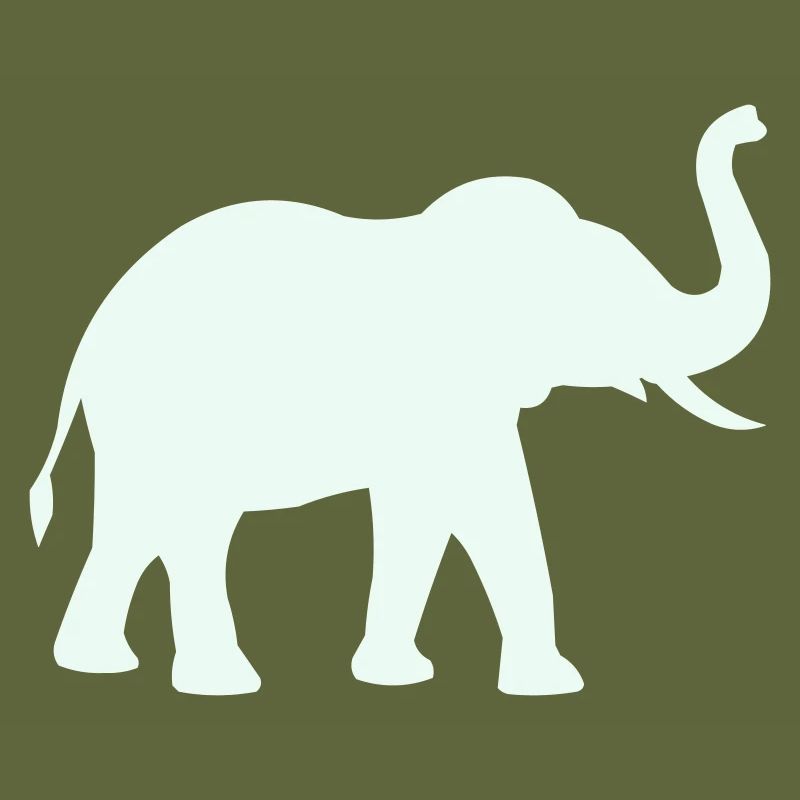 Elephant Silhouette Mint Pastel