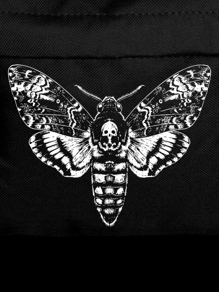 Skull Moth Silhouette Noir