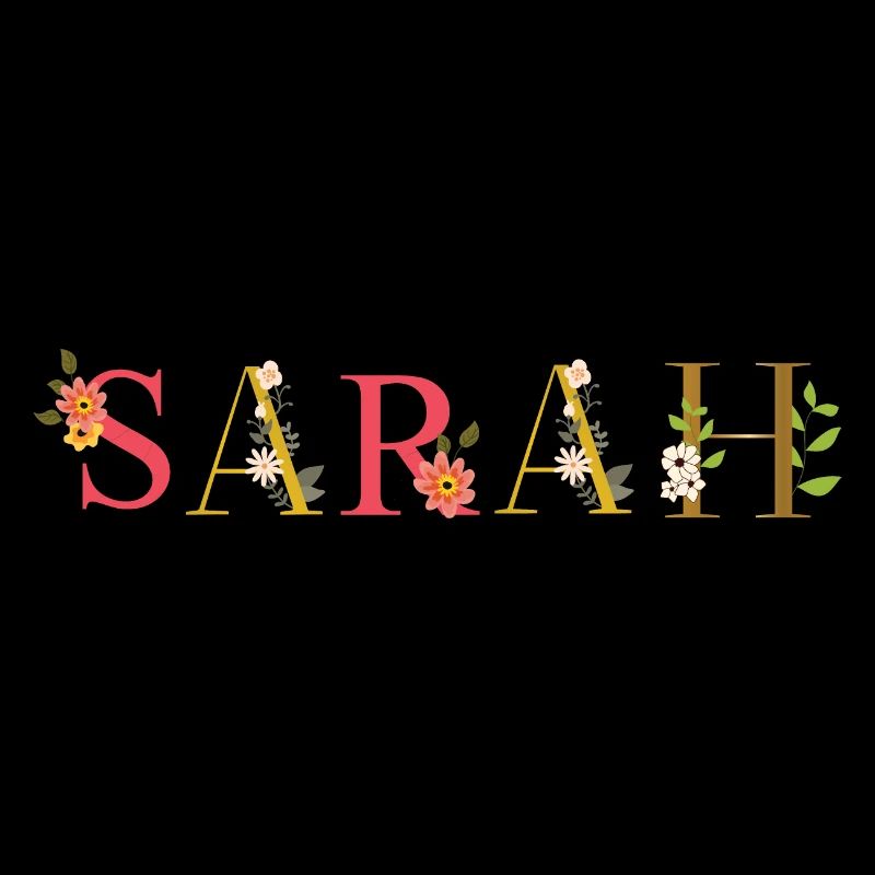 Le nom de SARAH décoré de fleurs
