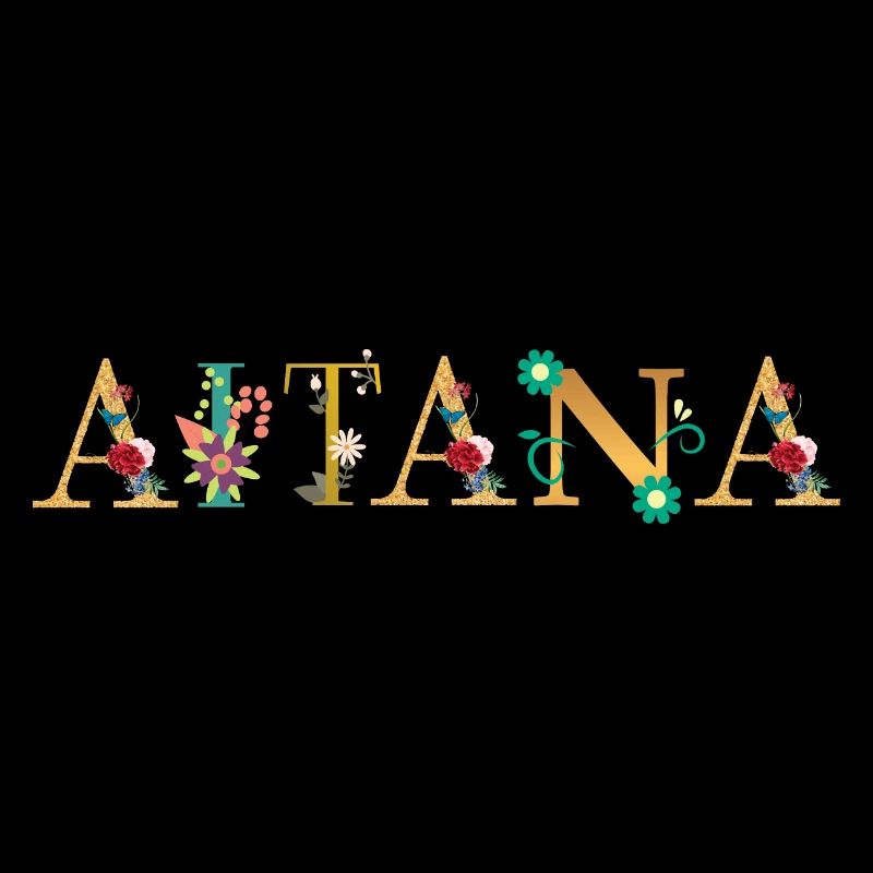 Le nom AITANA est décoré de fleurs