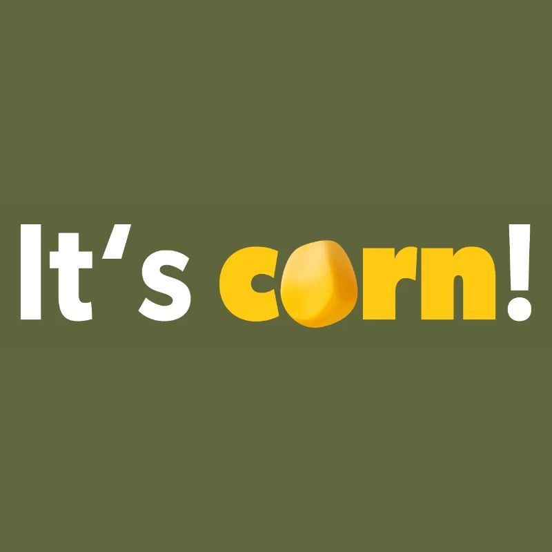 « C’est du maïs! Conception de texte en blanc et jaune