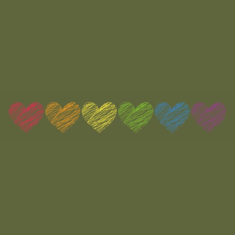 Pride Herzen Kritzelherzchen Regenbogenfarben
