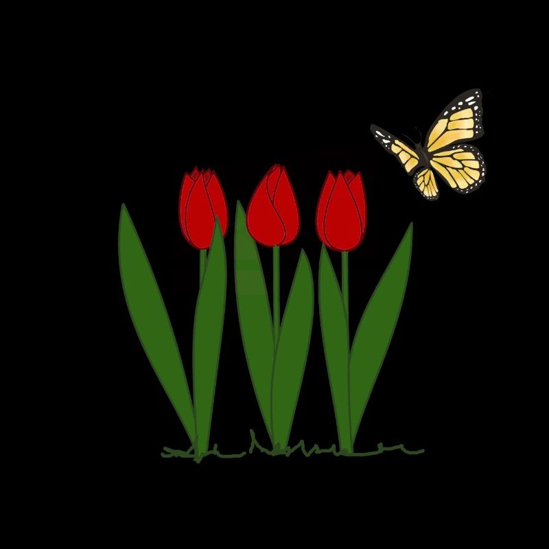 Tulips and butterfly, spring