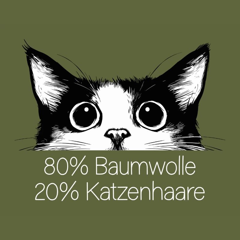 Chat 80 % coton 20 % poils de chat Dicton drôle
