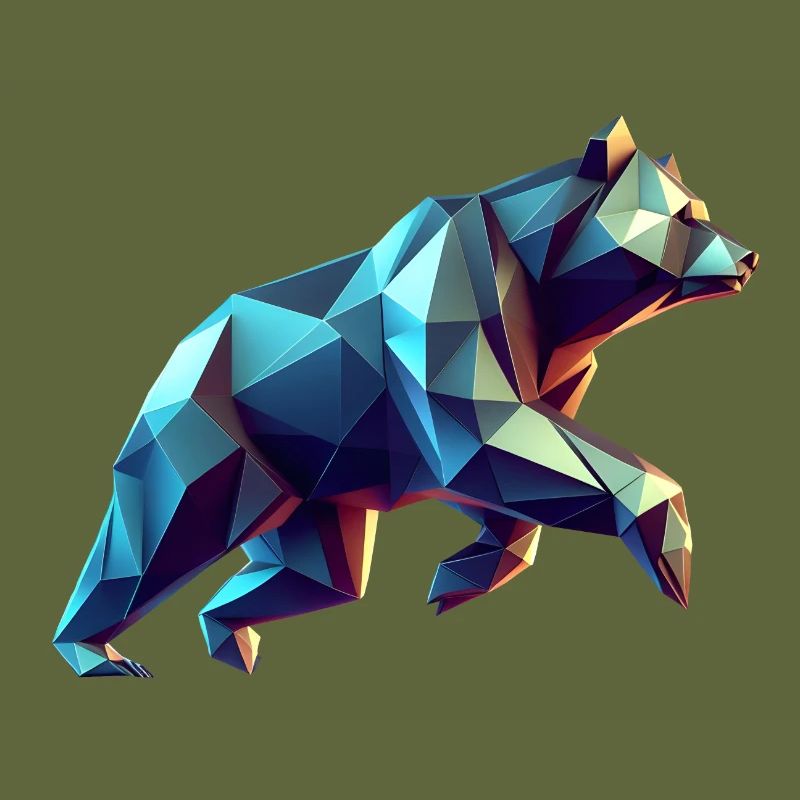 Geometrischer 3D-Origami-Bär